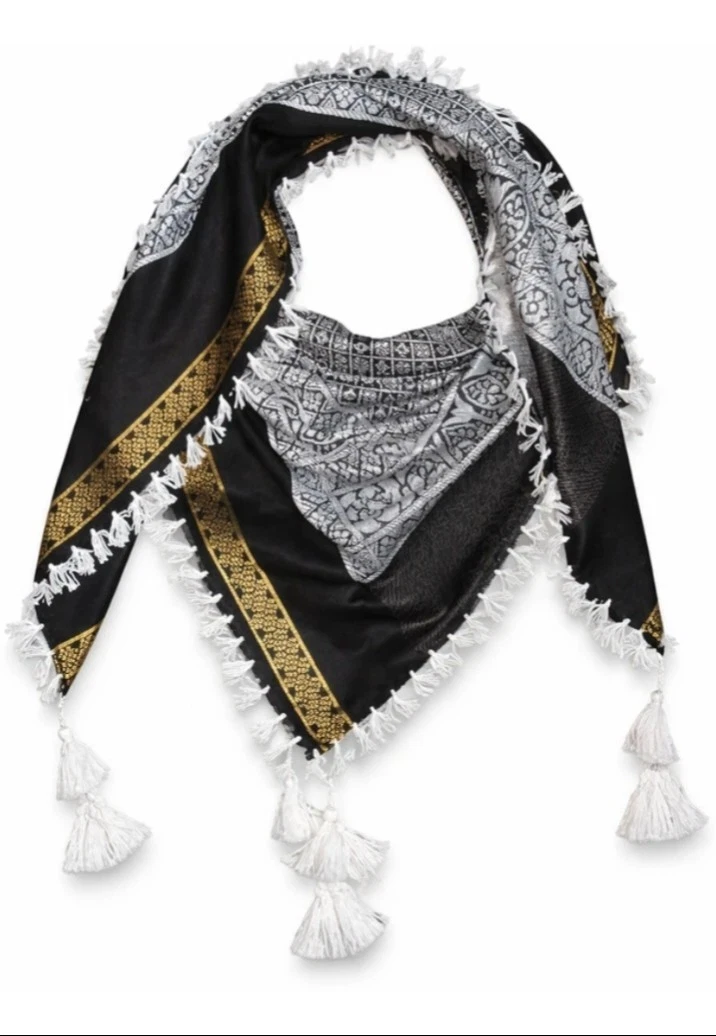 Heavy Scarf Men & Women Black fancy Scarf Polycotton
