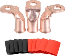 90 Degree Bent Battery Lugs 10pcs 6 AWG 5 16 Pure Copper Cable Lugs Heavy Duty