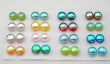 UNCAPPED TEENY TINY FOR POST EARRINGS Lot 32 pcs DICHROIC FUSED GLASS (BC3) CABS