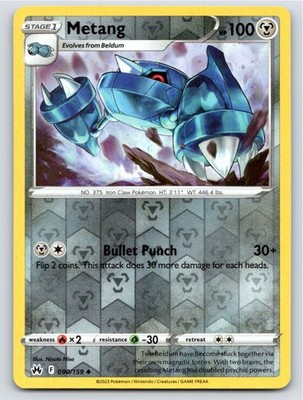 POKEMON METANG CROWN ZENITH 090/159 REVERSE HOLO UNCOMMON NM A15473 FREE S&H