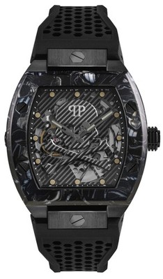 Automatic Mens Wristwatch PHILIPP PLEIN THE SKELETON PWBAA0221 Silicone Black