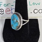 Vintage Native American Sterling Silver Natural Turquoise Southwestern Ring s9.5