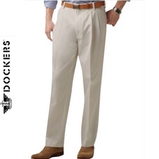 NEW Dockers Mens Pants Size 36x30 Sand Pleated Front Signature Classic Fit