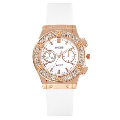 Stilvolle Silikonuhr mit markanten Diamantfunktionen perfekt für jedes Outfit