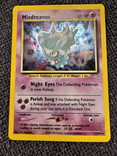 Pokemon Misdreavus Double Holo Neo Revelation 11/64