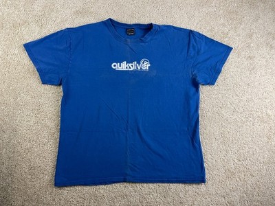 Vintage Quicksilver Graphic T-Shirt Mens XL Cotton Logo Boardriding Surfing Blue