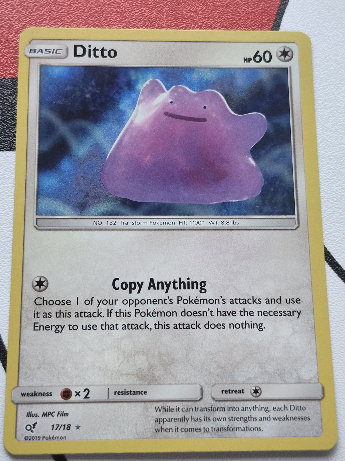 Ditto 17/18 Holo Rare Holo NM Pokemon Detective Pikachu