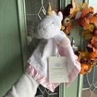 Cloud Island unicorn white Baby Security Blanket Baby Comforter pink Satin Trim
