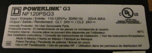 Square D Powerlink G3 NF 120PSG3 Power Supply - Picture 2 of 2