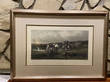 JOHN ABSOLON  AQUATINT  TITLED  "LABOUR"  Engraved Edward Radclyffe 1870 Paris