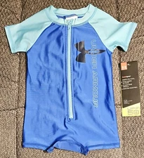 Baby Boy Size 3-6 Months Swim One-Piece Under Armour Versa Blue New With Tags
