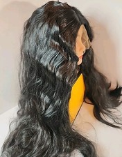 NEW 24" Lace Front WIG Body Wave 180% Density #1B Natural Black Daily Fashion
