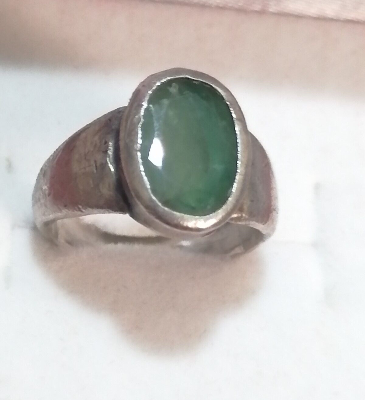 Exquisite Green Emerald Handmade Solid Silver Rin… - image 5