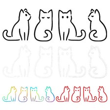 Cute Cat Glass Stickers Four Cats Window Stickers Truck Car Bumper Stickers