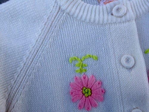 Beautiful Vintage Childrens Embroidered Button Up Cartigan Easter Sweater M - Picture 4 of 5