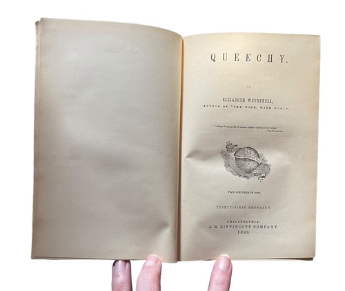 Queechy 2 Volumes In 1 Elizabeth Wetherell 1889 1st Ed. Hardcover - Picture 5 of 8