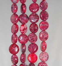 10MM CHERRY SCHILLER SHEEN SPAR GEMSTONE FLAT ROUND CIRCLE LOOSE BEADS 8inch