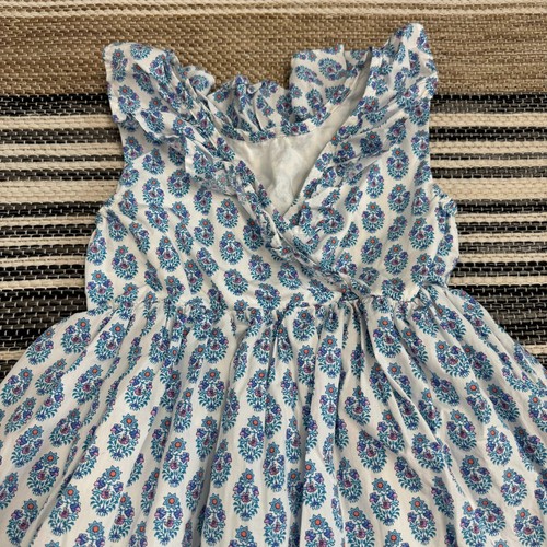 Tea Collection Girls Ruffle Hi Lo Dress Sleeveless Ruffled V Neck Blue Size 5 - Picture 5 of 12