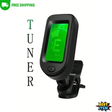 Guitar Tuner Accurate Clip-On Tuner with 360 Degree Rotating Digital Display