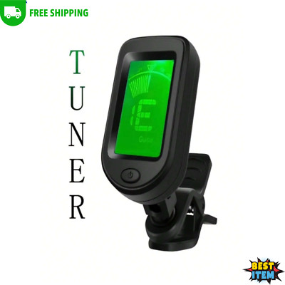 Clip-On LCD Digital Tuner for Universal Guitar Bass Violin Ukulele Chromatic US