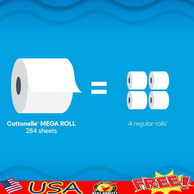 Ultra Clean Toilet Paper 24 Mega Rolls Strong 1-Ply Plant-Based Septic Safe New