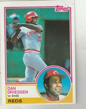 FREE SHIPPING-NRMINT TO VG-1983 Topps #165 Dan Driessen Reds PLUS BONUS CARDS