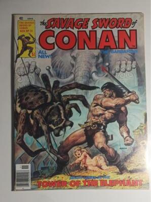 SAVAGE SWORD OF CONAN #24 NOV 1977 EARL NOREM SPIDER COVER BARRY SMITH VF/NM 9.0
