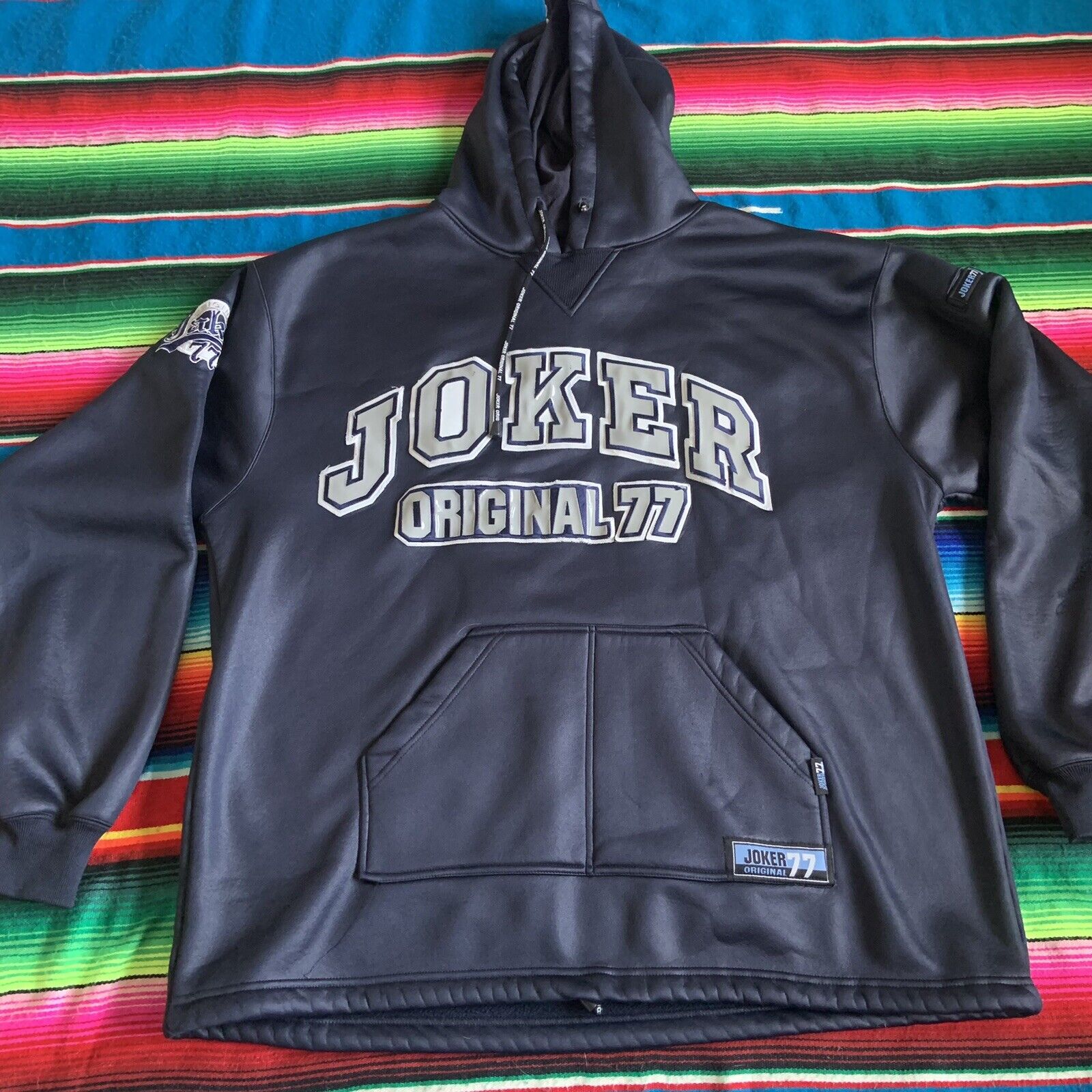 Joker Original 77 Vintage Hip Hop Hoodie Navy Blu… - image 1