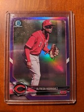 2018 Bowman Chrome Prospects Alfredo Rodriguez Purple Refractors /250 Reds...