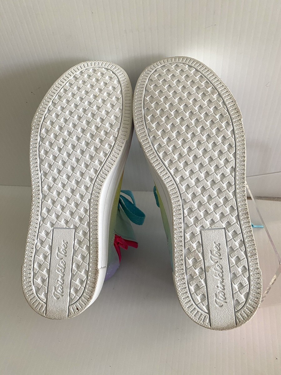 Sketchers Twinkle Toes Sparks Light Up Zip Sneakers EUC Wing