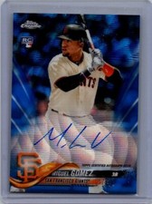 2018 Topps Chrome #RA-MG Miguel Gomez Rookie Auto Blue Wave Refractor #/150
