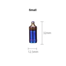 Titanium Alloy Waterproof Emergency Capsule Box Pill Case Keychain Pendant EDC