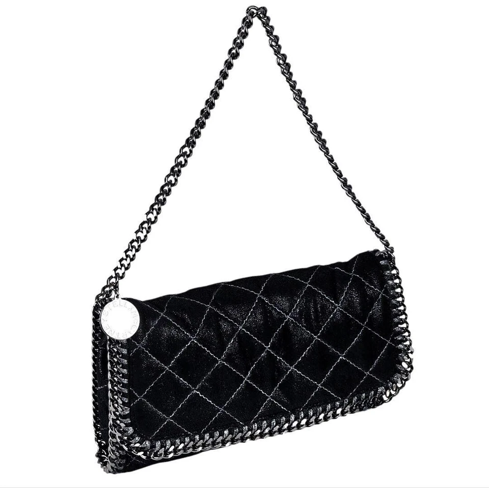 Б/у STELLA McCARTNEY Falabella стеганая цепочка наплечная сумка черный - Изображение 4 из 4