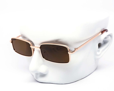 Fashion Luxury Gold Slim Rectangular Retro Designer Fashion Hip Hop Sunglasses