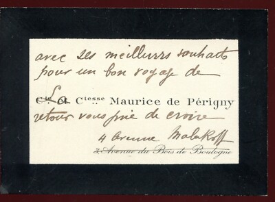 Genealogy .cdv business card Mrs. the Countess Maurice de Périgny
