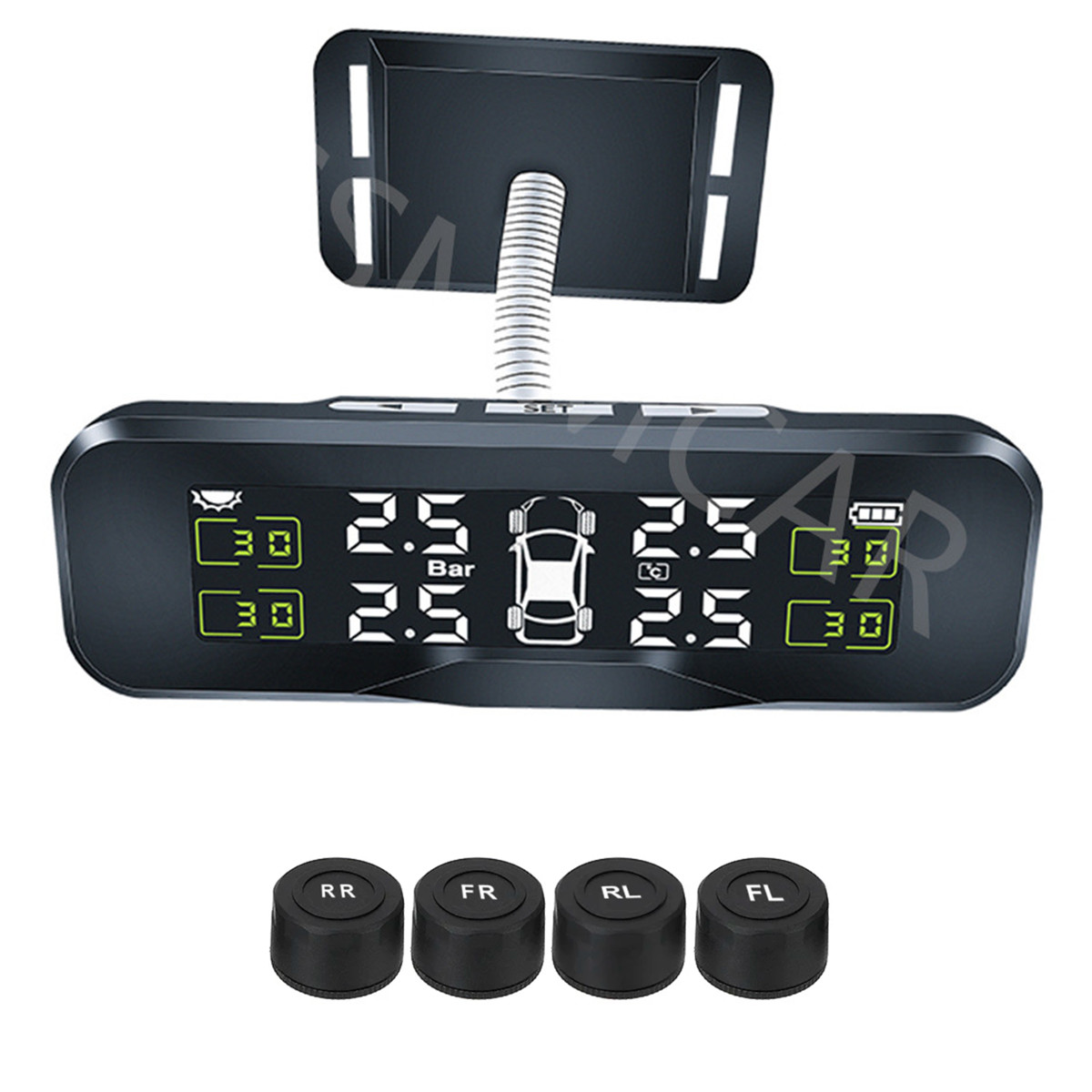 4 Sensors Car TPMS Tire Pressure Real Time MonitorSystem LCD Display Waterproof