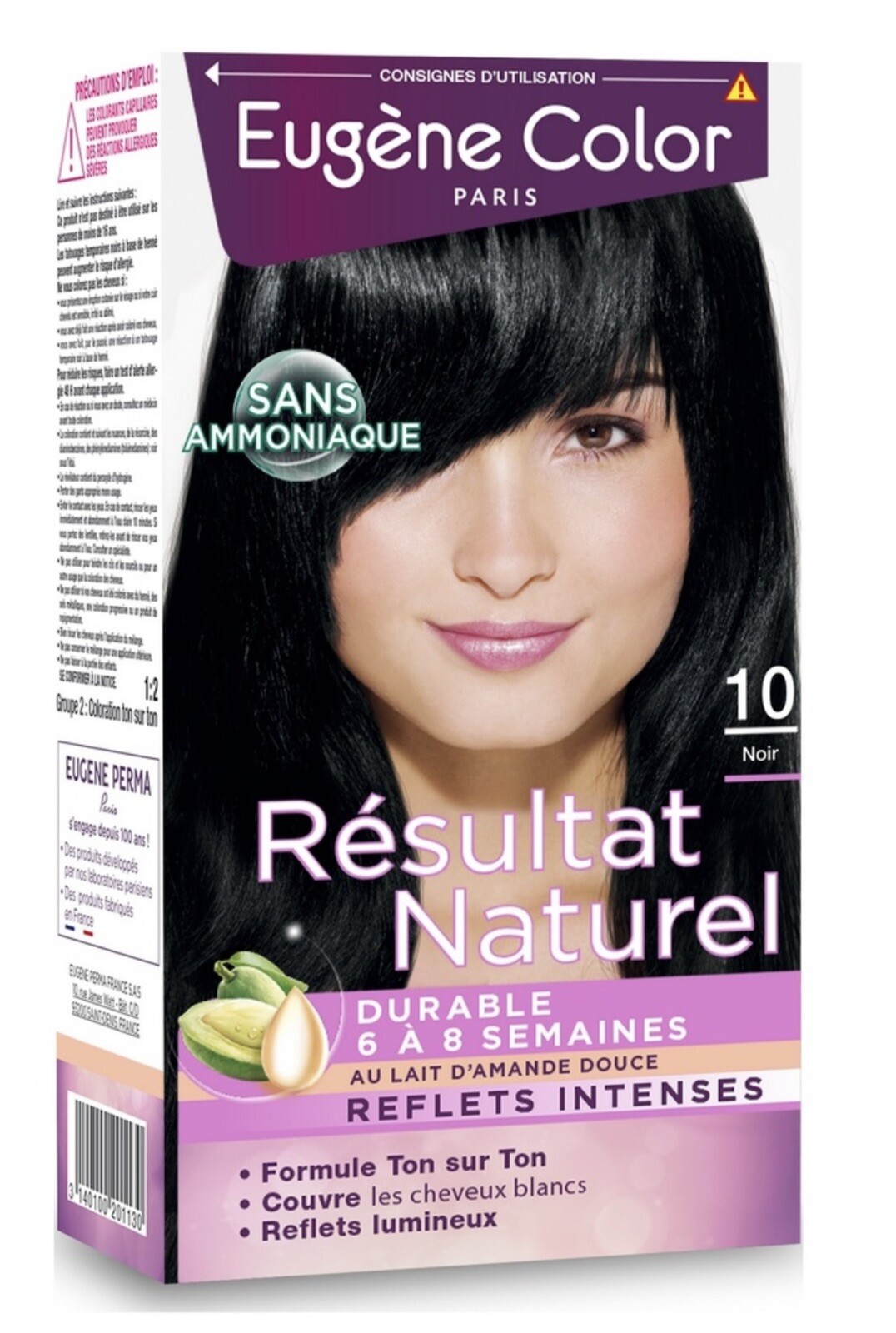 Coloration GARNIER 10 noir pour camoufler les cheveux blancs durablement