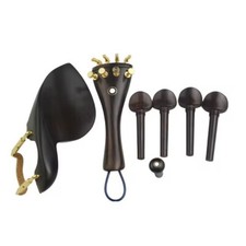 High quality whole set violin parts ebony 4/4,chin rest tailpiece pegs endpin F