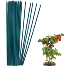50 PCS 18" Plant Sticks Support Green Bamboo Garden Wood Stakes Floral Orchid 