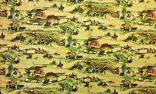 NC13 Wild West Cowboy Fort Western Pony Express Horse Battle Cotton Quilt Fabric