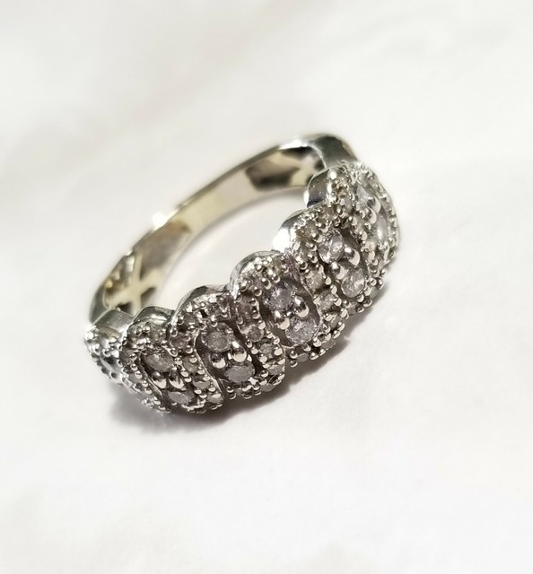 1349Kay Jewelers 10k White gold .75cttw cluster Diamond Anniversary ring eBay