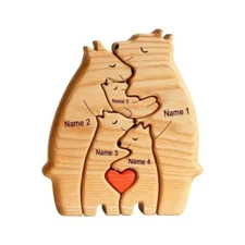 Personalized Wooden Bear Family Puzzle – Gift for Mother, Father, Grandparents