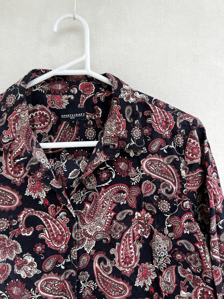 💎 Sportscraft Floral Paisley shirt Tee Top Blouse 10 S