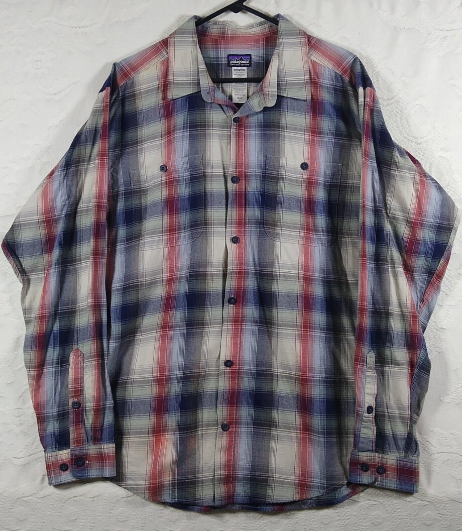 Patagonia Organic Cotton Plaid Button Up Long Sleeve Flannel Shirt