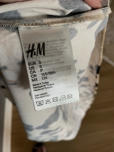 Kleid H&M* Langes Twillkleid* Damen* Gr. S* Leopardenmuster* beige/schwarz/weiß - Bild 7 von 14