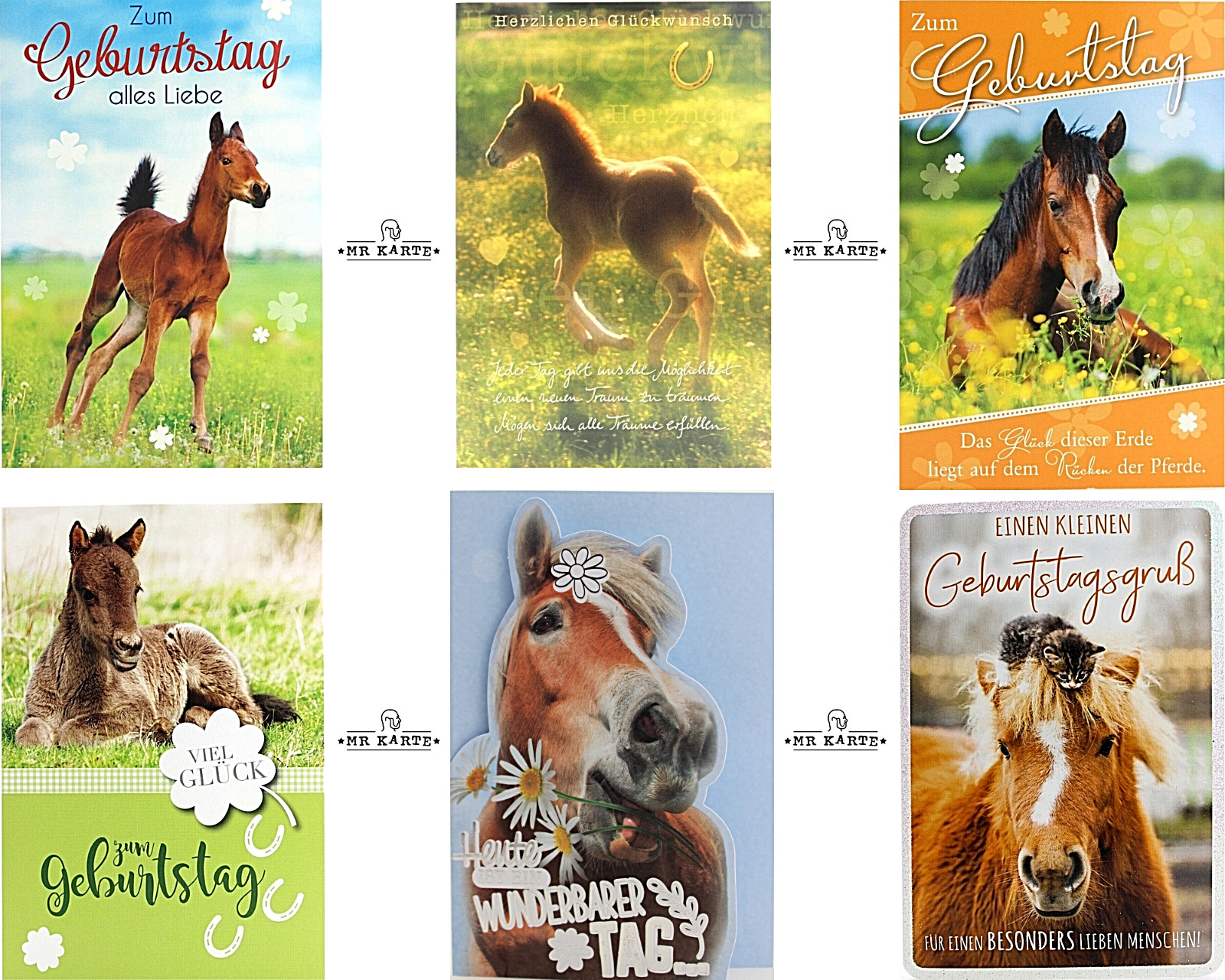 Geburtstagskarte Mit Pferd-Motiv – Heißfolie Gold, Inkl. Umschlag, Einzeln Verpackt