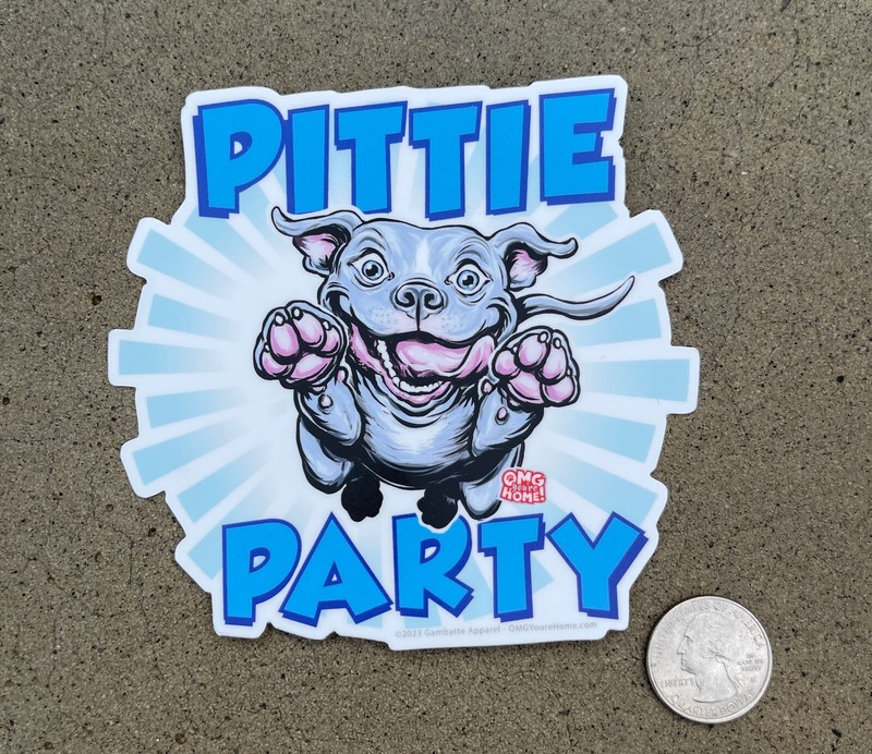 Playful happy Blue Nose Pitbull decals weatherproof sticker Pit Bull puppy 4.5"