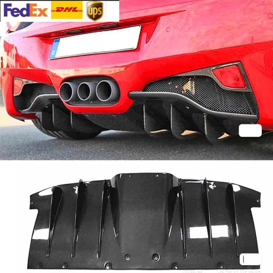 Real Carbon Fiber Rear Bumper Diffuser For Ferrari 458 Italia Spider 2010-2015 — 第 2/4 张图片
