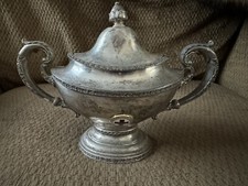Vintage Antique American Red Cross Volunteer Silver Plated Sugar Gravy Bowl Gift