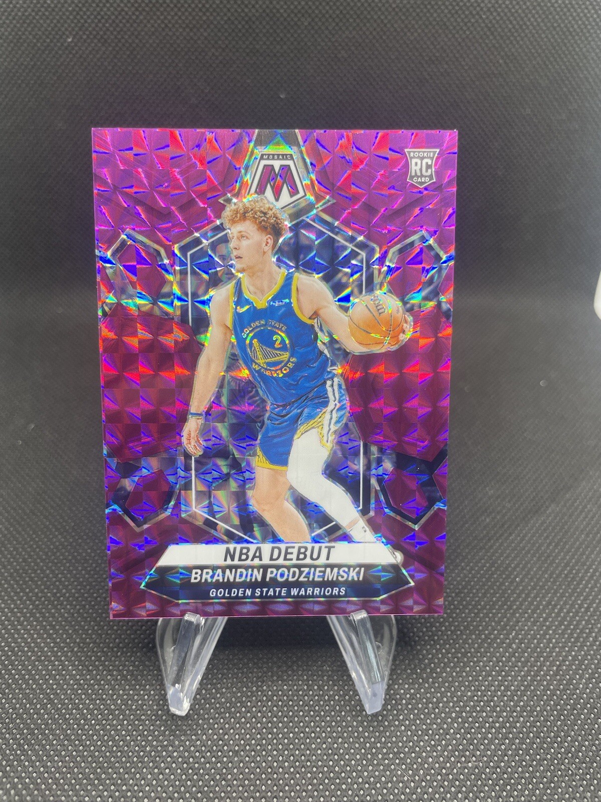 Brandon Podziemski 2023-24 Panini Mosaic Rookie NBA Debut Purple /99 #266 RC
